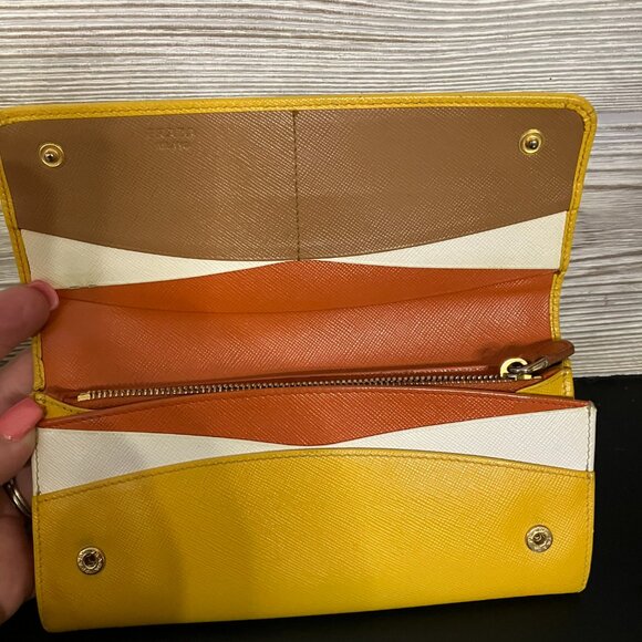 Gorgeous Prada Multi Color Yellow, Orange and Brown Double Snap Wallet - Picture 2 of 7